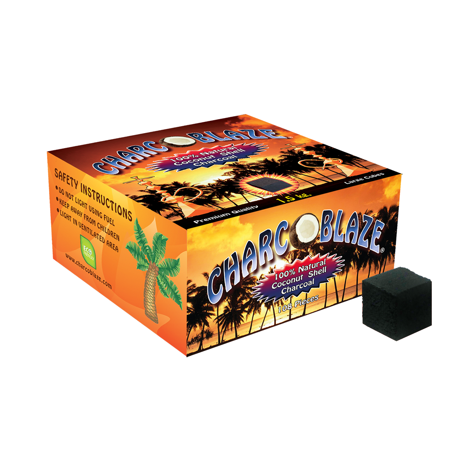 Charcoblaze Hookah Charcoal Cubes - 108pcs (1.5kg) - Lavoo