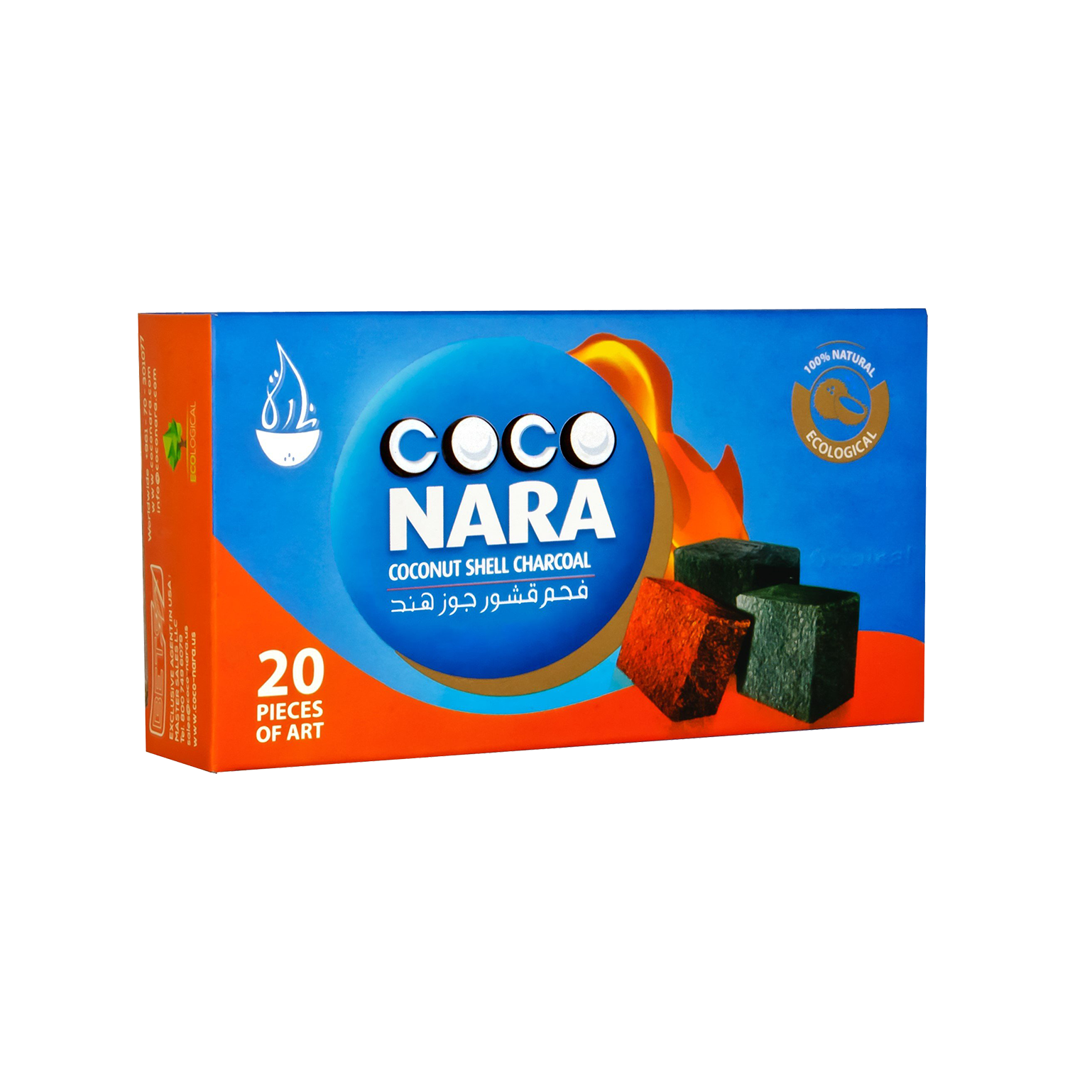CocoNara Hookah Charcoal Flats 20pcs - Lavoo