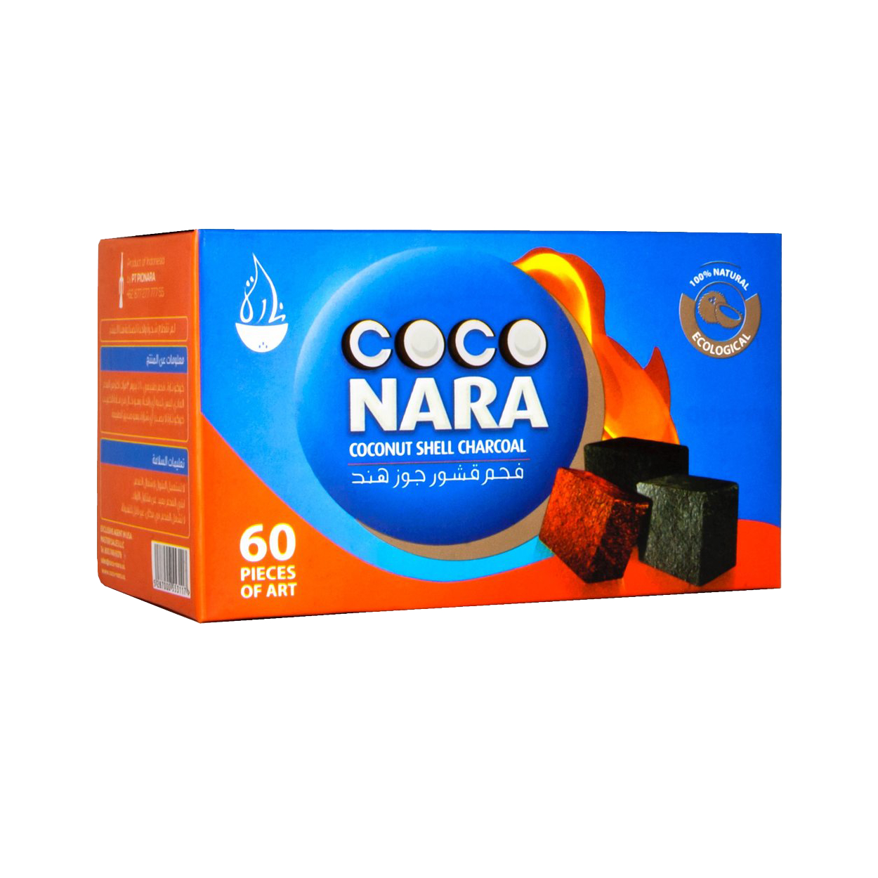 CocoNara Hookah Charcoal Flats 60pcs - Lavoo