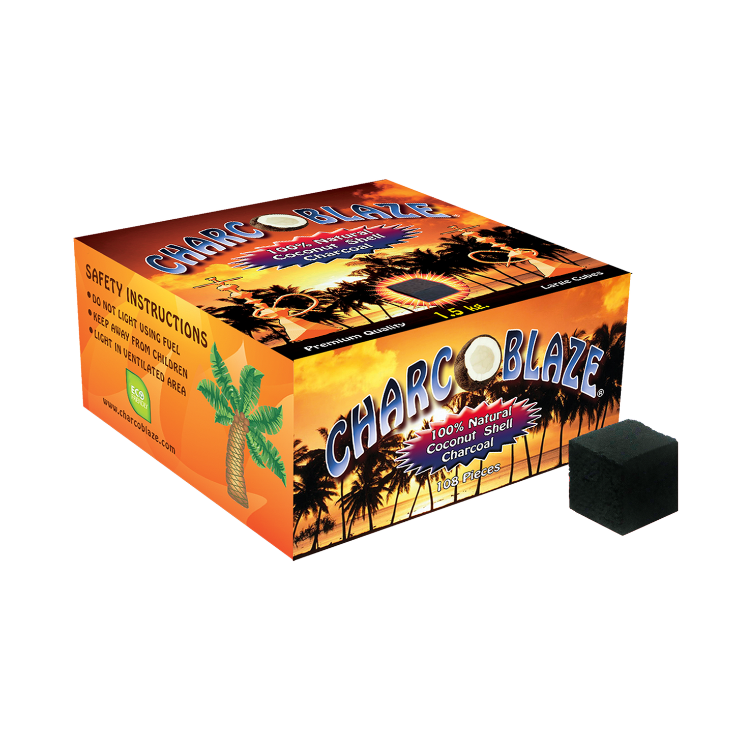 Charcoblaze Hookah Charcoal Cubes - 108pcs (1.5kg) - Lavoo