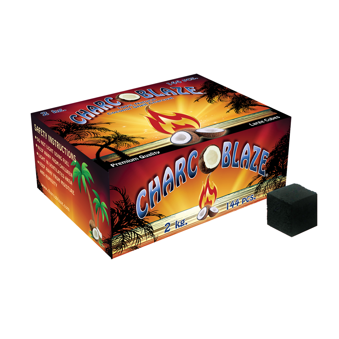 Charcoblaze Hookah Charcoal Cubes - 144pcs (2kg) - Lavoo