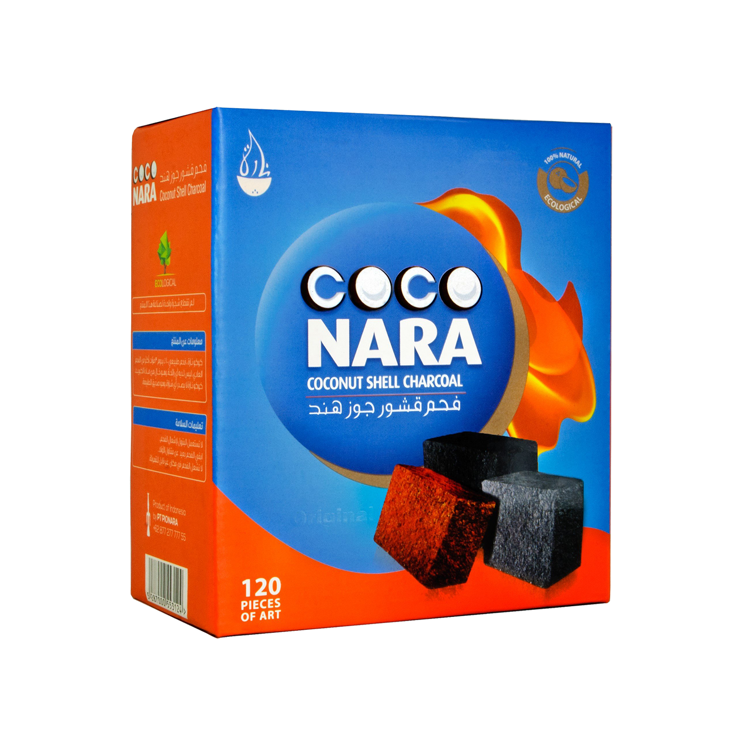 CocoNara Hookah Charcoal Flats 120pcs - Lavoo