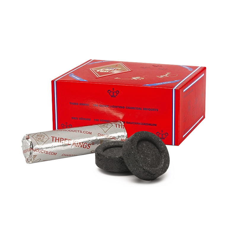 Three Kings Quick Light Hookah Charcoal 40mm Box 100pcs - Lavoo